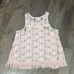 Pink Lace Sleeveless Top